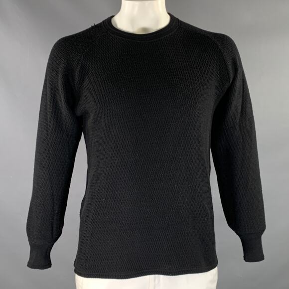 STEVENSON OVERALL CO. Size XL Black Ribbed Wool Thermal Pullover